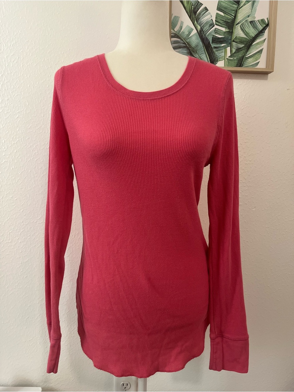Old Navy Women’s Hot Pink Long Sleeve Textured Top Shirt Size L